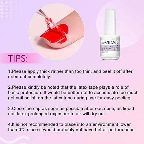 SAVILAND Gel Polish Liquid Latex for Nails: 15ML Nail Latex Peel Off Nail Polish Barrier Cuticle Guard Protector for Airbrush Nail Art Liquid Latex with Tweezers Home DIY Nail Art Salon for Women thumbnail 6