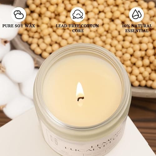 Molensun 4 Pack Candles for Home Scented, 28 oz Long Lasting Candles, Soy Candle Set Gift for Women - Lavender Thyme/Lemon Eucalyptus/Sage &Citrus/Vanilla Cupcake thumbnail 5