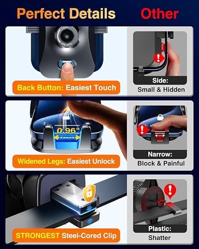 VANMASS【85+LBS Strongest Suction & Military-Grade Ultimate Car Phone Mount | 【Patent & Safety Certs】 Cell Phone Holder for Dash Windshield Vent for iPhone 17 Pro Max Automobile Interior Sets, Ink Black thumbnail 6