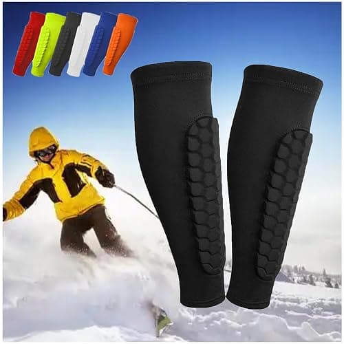 Ski Guards, 2025 New Shin Guards with Honeycomb Pads, Long Breathable Elastic Shin Pads - Image 1