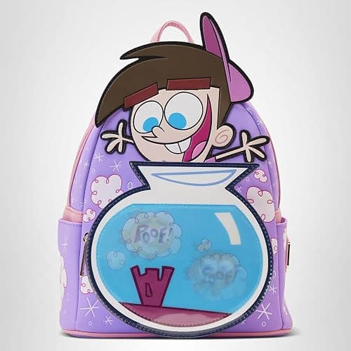 Loungefly Nickelodeon: Fairly Odd Parents Lenticular Timmy Turner with Fishbowl Cosmo and Wanda Mini-Backpack, Amazon Exclusive thumbnail 12