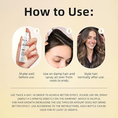 Snidin Hair Growth Spray, With Rosemary Oil and Biotin, Non-Greasy, Helps Prevent Hair Thinning & Hair Loss, for Scalp, 60ml Bottle thumbnail 5
