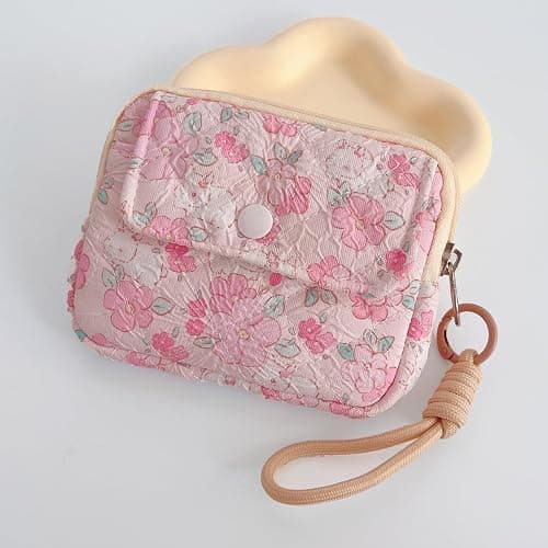 Modacarry Cotton Quilted Floral Coin Pouch with Cute Prints Zipper for Women Girls (FLOWER WHITE RABBIT) thumbnail 6