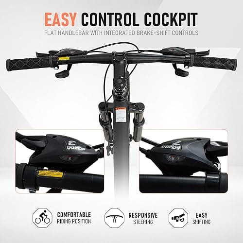 CYBIC 26" Full Suspension Mountain Bike for Adults 21 Speed Shimano | Dual suspension, dual disc brakes, steel frame. fits 5'3"-5'11" (13+), 265 lbs max thumbnail 7