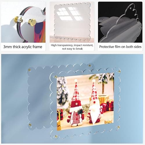 11X14 Acrylic Picture Frame for Wall, Frameless Clear Photo Frame with Scalloped Edge, No Drill Floating Frame for Diploma Certificate Degree Document & Poster/Painting/Artworks Display (1 Pack, Scalloped edge) thumbnail 4