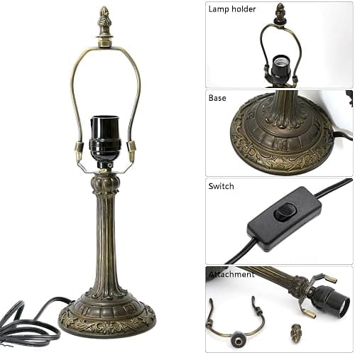 wecrejoni Tiffany Lamp Green Dragonfly Stained Glass Table Lamp 8X8X14 Inches Green Dragonfly Style Desk Reading Light Decor Beside Bedroom Living Room Home (H1057-Green Dragonfly) thumbnail 3