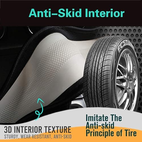PINCTROT Steering Wheel Cover Great Grip with 3D Honeycomb Anti-Slip Design, Universal 14.5-15 Inch (Black/Red Stitch) thumbnail 5