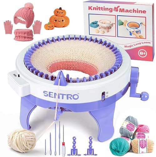 BZVV Knitting Machine for SENTRO 48 Needles Smart Knitting Crochet Machine with Row Counter for Adults and Beginners, Knitting Board Rotating Double Loom thumbnail 2
