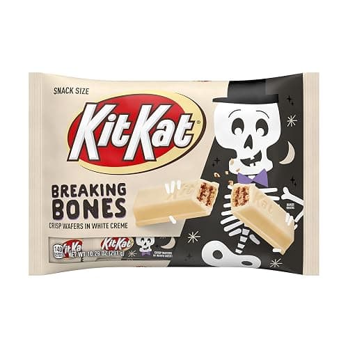 KIT KAT Breaking Bones White Creme Snack Size, Halloween Wafer Candy Bars Bag, 10.29 oz - Image 1