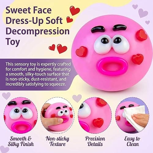 Smushers Squishy Curiosities - Ultra-Soft Slow Rising Stress Relief Toy for Adults, Cute Quirky Sensory Fidget Toy for Anxiety Relief, ADHD & Autism, Unique Office Desk Decor(Blue&Pink) thumbnail 3