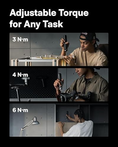 HOTO PixelDrive Electric Screwdriver, Smart Display, 6 Torque Settings, 0.5 to 6 N·m, 1/4'' Hex 30 Bits, LED Light, 2000 mAh Rechargeable Cordless Screwdriver Set for Electronics, Home Repair thumbnail 6