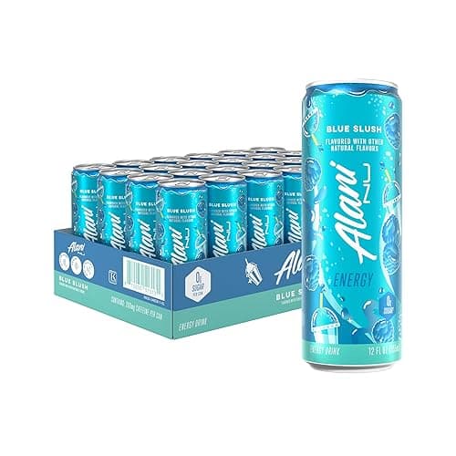 Alani Nu BLUE SLUSH, Sugar Free, Low Calorie Energy Drinks, 200mg Caffeine, Biotin, B Vitamins, Zero Sugar, 10 Calories, 12 Fl Oz Cans, 24 Pack - Image 1