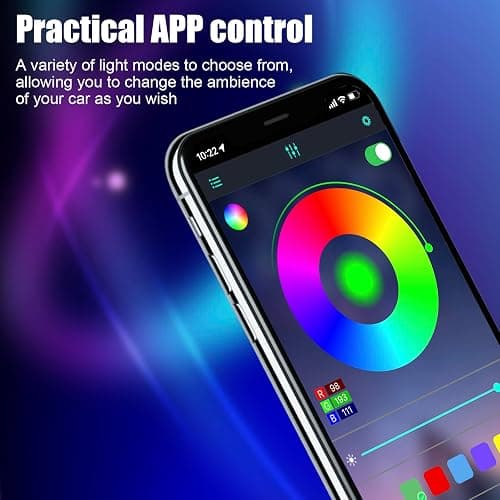 LivTee Smart RGB LED Interior Lights, 2 Lines Design with USB Port, App Control, Music Mode and DIY Mode, Car Accessories Gifts for Women Men thumbnail 4