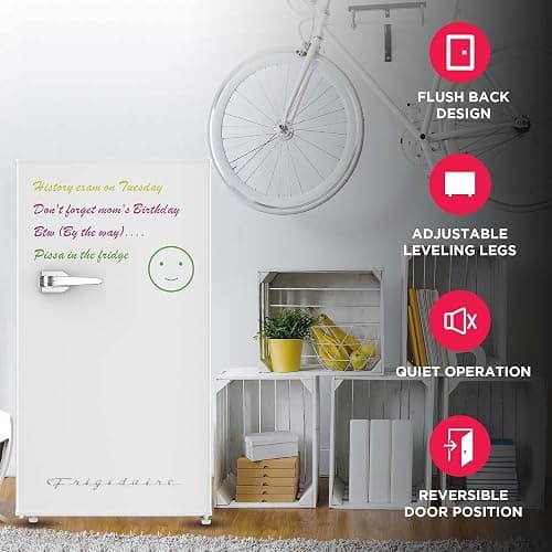 Frigidaire EFR331-WHITE 3.2 Cu ft Eraser Board Mini Compact Dorm Fridge (White) thumbnail 4