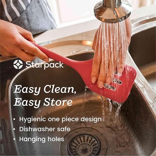 Starpack XL Premium Silicone Pasta Fork (13.5") - Spaghetti Spoons High Heat Resistant to 600°F - Silicone Pasta Spoon Strainer - Server Spoon with Teeth - Server Utensil for Pastas thumbnail 4