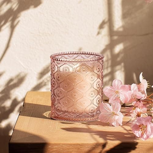 LA JOLIE MUSE Cherry Sakura Candle - Cherry Blossom, Rose, Sandalwood | 6 oz Natural Soy Wax | 40 Hours Clean Burn | Floral Scented Candle | Gift-Ready for Hosts & Gatherings thumbnail 3