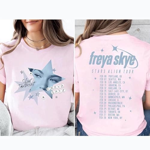 Fre-ya Sk-ye Stars Alig-n Tour Selfie Star T-Shirt, Front and Back Sweatshirt Concert Merch, Handmade Memorabilia Best Friend Matching Shirt Multicolor Women Youth Kids thumbnail 7