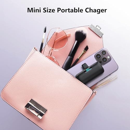Mini Portable Charger for iPhone,Upgraded 5000mAh PD Fast Charging Battery Pack,LCD Display Cute Power Bank Portable Phone Charger for iPhone 14/14 Pro Max/13/13 Pro/12 Pro/11/XS/XR/X/8/7/6-Black thumbnail 3