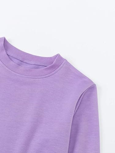 XLXUXU Girls Long Sleeve Sweatshirts Kids Crop Print Funny letters Fashion Pullover Tops thumbnail 2