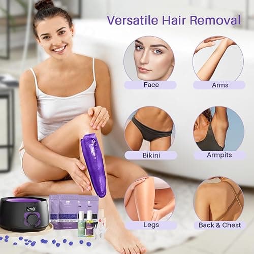 BLITZWAX Waxing Kit for Women, Hard Wax Warmer, Brazilian Bikini Face Body | 51 Items, Digital Fast Heating, Legs Underarms, Beginner Friendly, At Home Smooth Routine, Easy Temp Control, Salon Style thumbnail 4