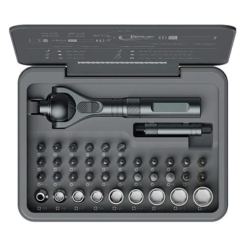 ATuMan 40 in 1 Ratchet Screwdriver Set with Detachable Handle, 180° Ratchet Head, 45-Tooth Mechanism, Magnetic Tool Kit with Case for Computer, Electronics Repair, Ideal for Home, DIY, and Maintenance - Image 1