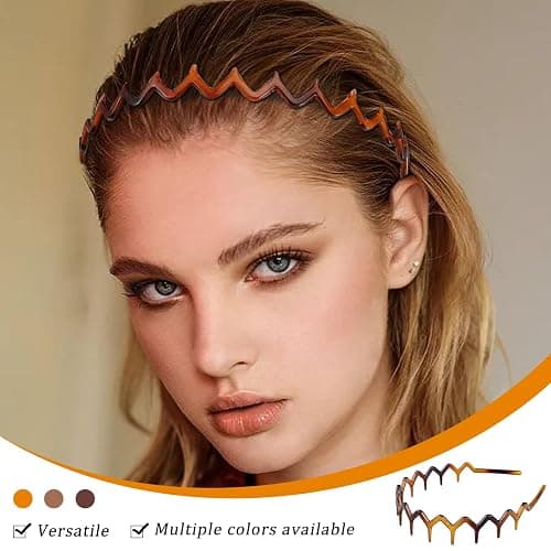 YONOY 6Pcs Zig Zag Shark Tooth Headbands Comb Zigzag Plastic Hoop U Shaped Shark Tooth Hair Bands Wavy teeth Hair Hoop Accessory for Women Lady Girl thumbnail 3