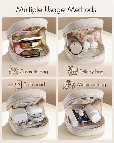 VLANDO Small Makeup Bag for Purse,Mini Water-Resistant Pouch with Pockets | Organizes Lipstick,Compacts,Small Daily Essentials Practical Gift for Women, Ideal for Purse,Travel thumbnail 5