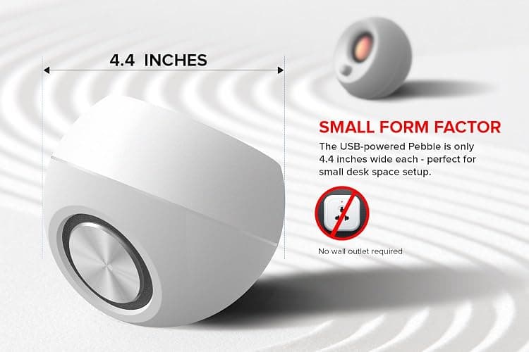 Creative Pebble Modern 2.0 USB powered Compact Speaker Sound System with Clear Sound for Computer, PC, Laptop, Mac - White thumbnail 6
