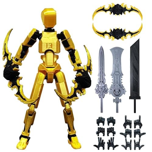 altuco T13 Action Figure Set,Titan 13 Action Figure with Multiple Accessories,Easter Basket Stuffers for Boys (Gold) - Image 1