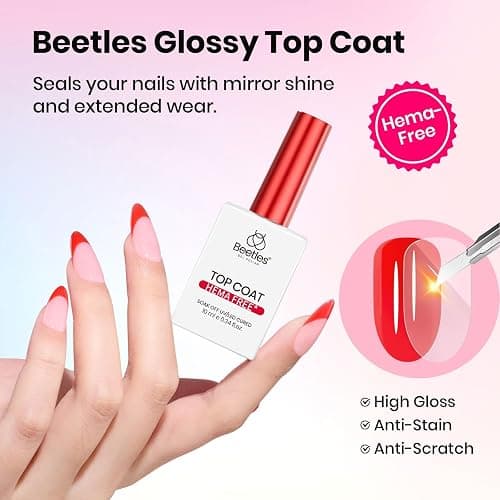 Beetles Gel Base and Top Coat Set 3 x 10ml | HEMA-Free Base & Glossy and Matte Top Coat, UV LED Soak-Off Gel Polish Kit thumbnail 3