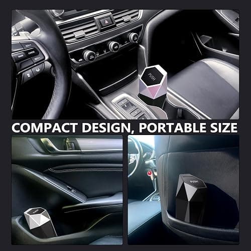 Ginsco Car Trash Can Cup Holder, 2 Pack Mini Trash Can with Lid, Car Accessories for Interior, Leakproof Small Trash Cup for Home with Additional 2 ABS Hooks and 90pcs Trash Bags Black thumbnail 2