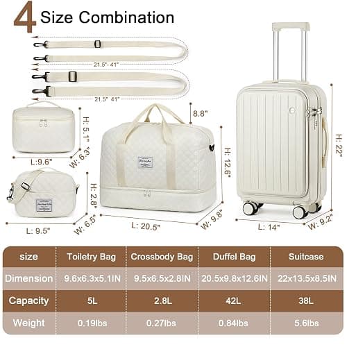Luggage Sets for Women 4 Piece thumbnail 8