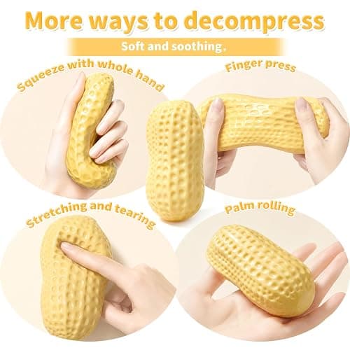 Crunchy Peanut Squishy Asmr Bead Filled, Slow Rising Squeeze | Squeeze Stress Peanut Squishy Slow Rising Squeeze Portable Rebound Calming Anxiety Relief Tool for Adults thumbnail 5