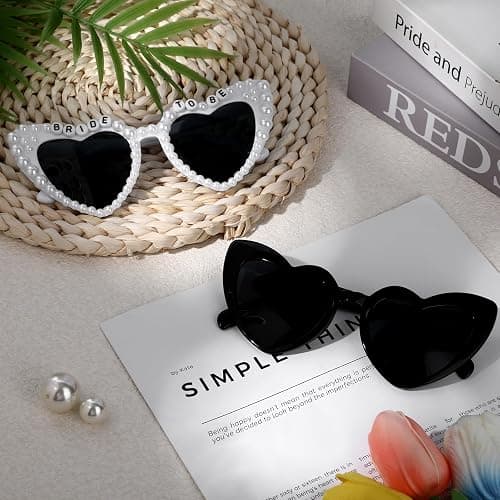 MveLwodx 10 Pairs Heart Sunglasses for Bridesmaid Bride to Be Heart Glasses Sunglasses Bachelorette Party Accessories thumbnail 7