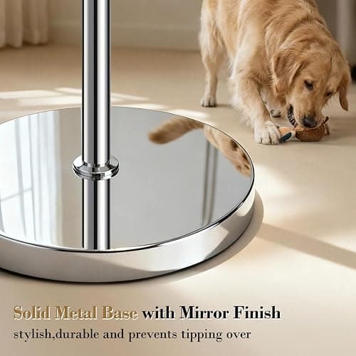 Yemela 【Upgraded】 Dimmable Crystal Floor Lamps for Living Room, 1000LM LED Bulb Included, Standing Lamp with Knob Switch, Tall Silver Modern Floor Lamp for Bedroom Nursery Office Reading thumbnail 6