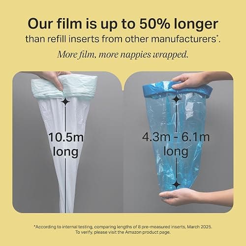 Tommee Tippee Twist and Click Advanced Nappy Bin Original Refill Cassettes, Exclusive Pack of 4, each 10.5 metres, for Easy refill and Great value, 4 X 10.5m (pack may vary) thumbnail 5