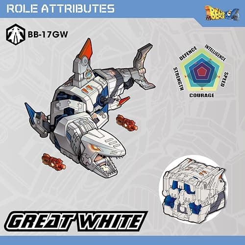 52TOYS BEASTBOX BB-17GW Great White Deformation Toys Action Figure, Converting Toys in Mecha and Cube, Perfect Birthday Party Gift for Teens and Adults, Based on Shark thumbnail 9