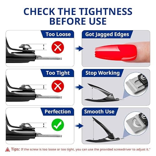AIRSEE Professional Acrylic Nail Clipper with 15PCS Magnets,Black | Fake False Nails Tip Cutter,Nail Trimmer for Artificial Nail Manicure Nail Art Tool,Home DIY Use thumbnail 4
