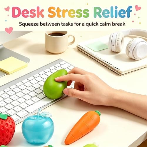 9 Pcs Squishy Fun Box Squishies Sets, Mystery Packs Sensory Toys | Mango Peanut Strawberry Apple Carrot Corn Squeeze Stress Ball Relief Hand Relax Desk Decor Party Favor Gifts for Adult thumbnail 7