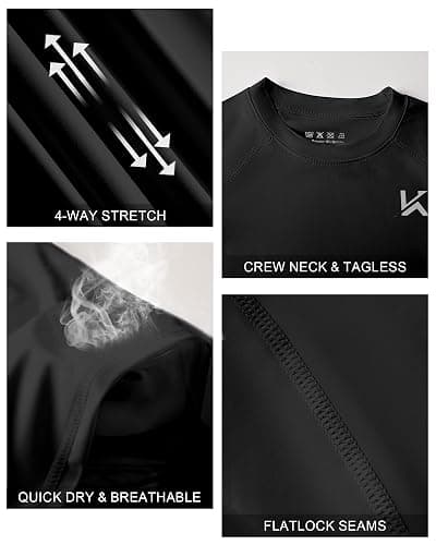 Konrunppy Youth Boys Compression Shirt Long Sleeve Kids Undershirt for Football Baseball Moisture Wicking Athletic Base Layer thumbnail 5