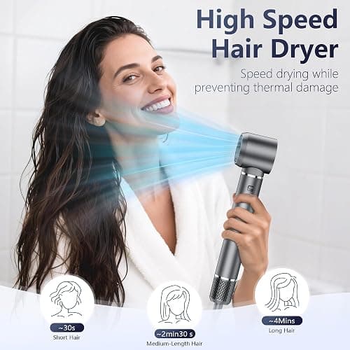 6-in-1 Ionic Hot Air Styler, Powerful High Speed Hair Dryer Brush, Auto Wrap Curler for Fast Drying, Volumizing&Straightening for Multi Styler, Cool Shot Button-No Heat Damage,Gift for All Hair-Travel thumbnail 3