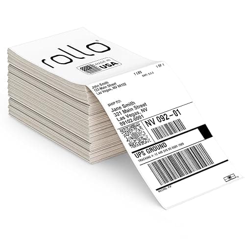 Rollo 4x6 Direct Thermal Shipping Labels - 500 Fanfold Pack | Commercial Grade 4x6 Thermal Paper Labels for Shipping Packages, Perforated with Strong Adhesive - Image 1