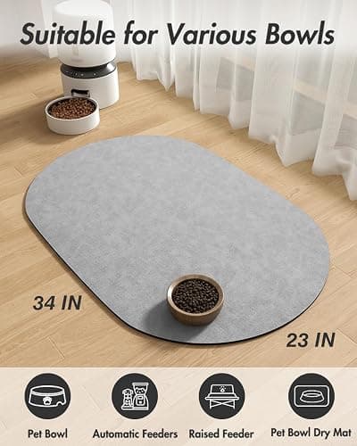 Absorbent Dog Food Mat-Dog Mat for Food and Water Bowl, Quick Dry Pet Food Mat, No Stains Cat Feeding mat, Pet Accessories Pet Supplies-Cat Water Bowl Mat for Messy Drinkers thumbnail 7