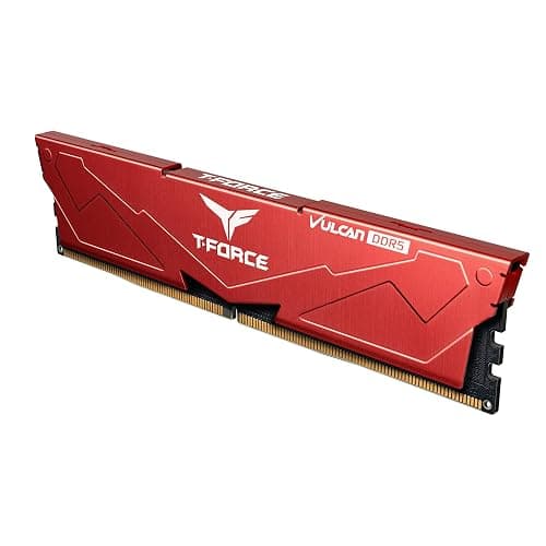 TEAMGROUP T-Force Vulcan DDR5 32GB (2x16GB) 6000MHz (PC5-48000) CL38 Intel XMP 3.0 & AMD Expo Compatible Desktop Memory Module Ram Red FLRD532G6000HC38JDC01 thumbnail 8