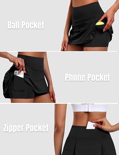 JoyGirl Womens Tennis Skirt with Shorts Pleated Golf Skirt High Waist Pickleball Skirts Athletic Skorts with Pockets thumbnail 5