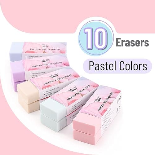 Mr. Pen- Pencil Eraser, 10 Pack, Pastel Colors | Large Latex Free Vinyl Block Erasers for School, Office, Art Sketching, Homework, Exams, Clean Smudge-Free Correction thumbnail 4