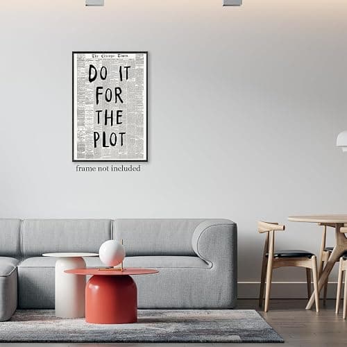 Trendy Black and White Chicago Newspaper Canvas Posters, Affirmation Quote Do It For The Plot Room Aesthetic Wall Art Picture Print for Drom Home Bedroom Decor 30 x 40 CM Unframed thumbnail 2