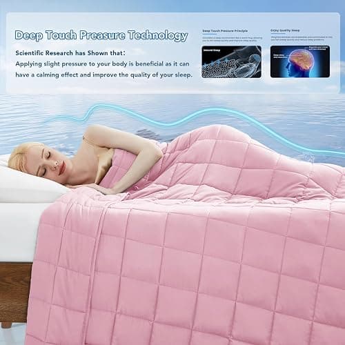 Topcee Weighted Blanket for Adults (20 lbs, 60" x 80") Queen Size Soft Cooling Heavy Blanket Sleeping, Apply to 190-210 lbs Body, Thick Breathable Blanket with Glass Bead, Easy Care thumbnail 3