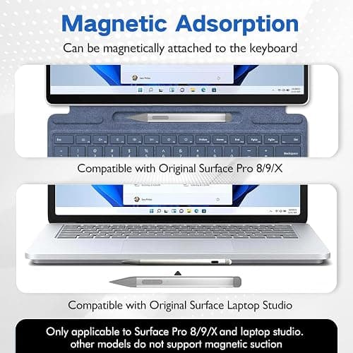 Slim Pen 2 for Microsoft Surface with 4096 Pressure, Eraser & Right-Click, Palm Rejection,Graphite Nib,for Surface Pro 12/11/10/9/8/7/6/5/4/X,Surface Go 4/3/2,Book 3/2/1,Laptop1-6,Surface Studio 2+/2 thumbnail 6