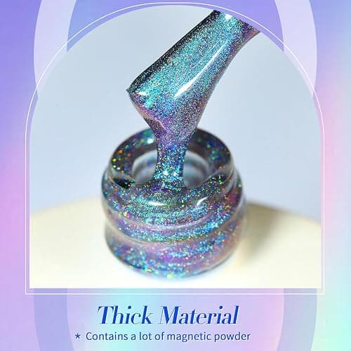 Born Pretty 9D Cat Magnetic Eye Gel Nail Polish Holographic Rainbow Gel Polish Blue Purple Soak Off U V LED Gel Polish Nail Art Design Manicure Salon DIY Home 15ML thumbnail 6